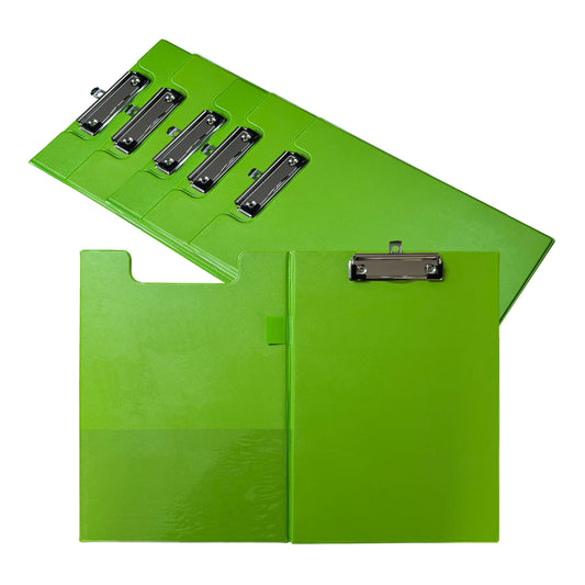 Pack of 6 A4 Neon Green Foldover Clipboards