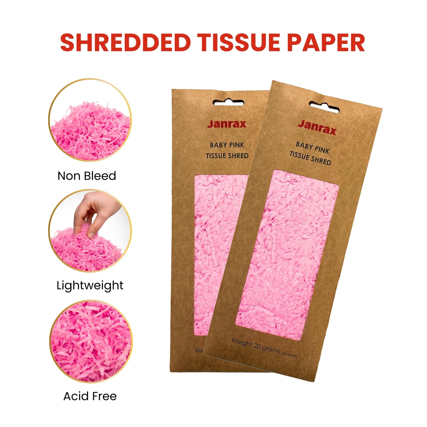 Baby Pink Tissue Shred 20g