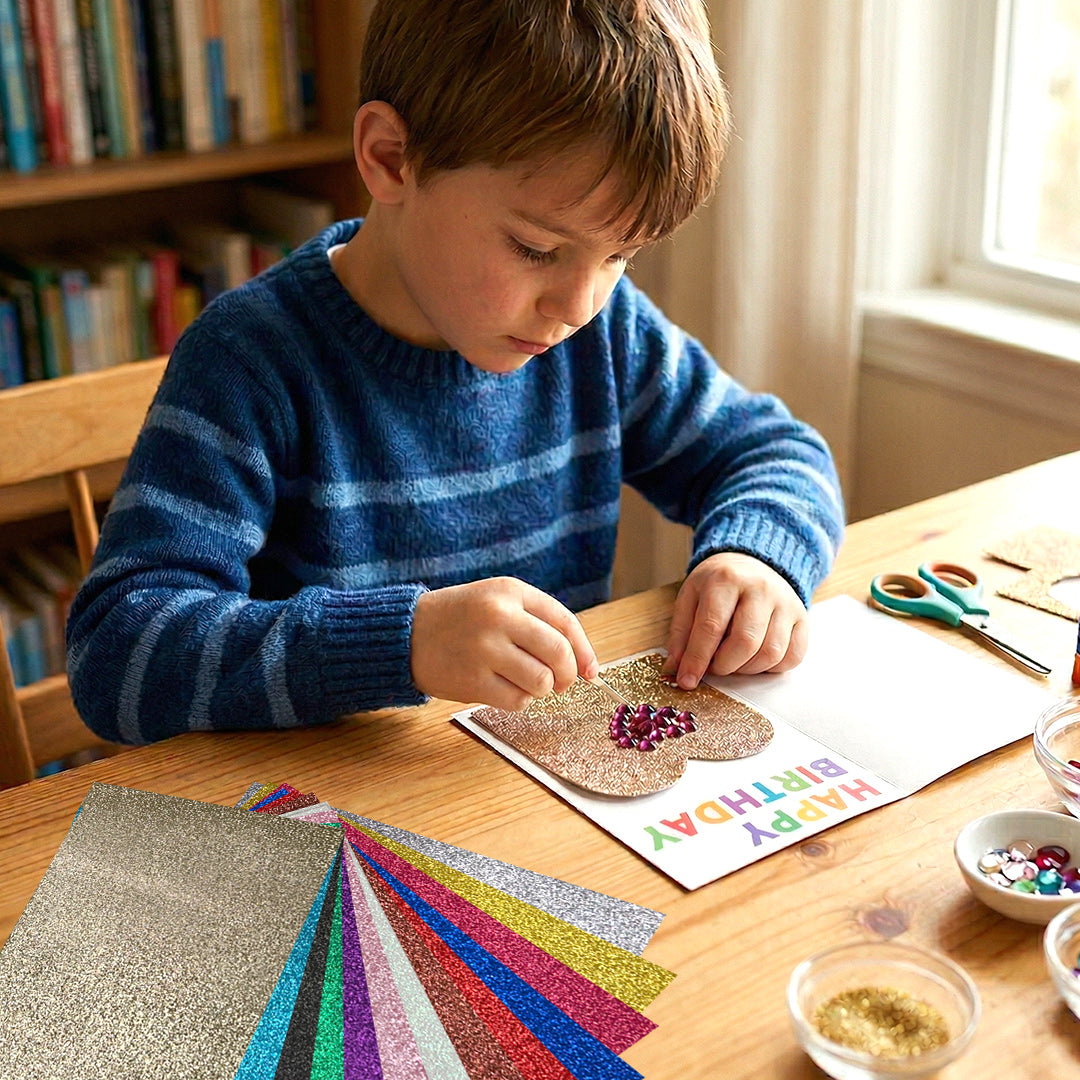 Pack of 10 A4 Blue Glitter Eva Foam Sheets