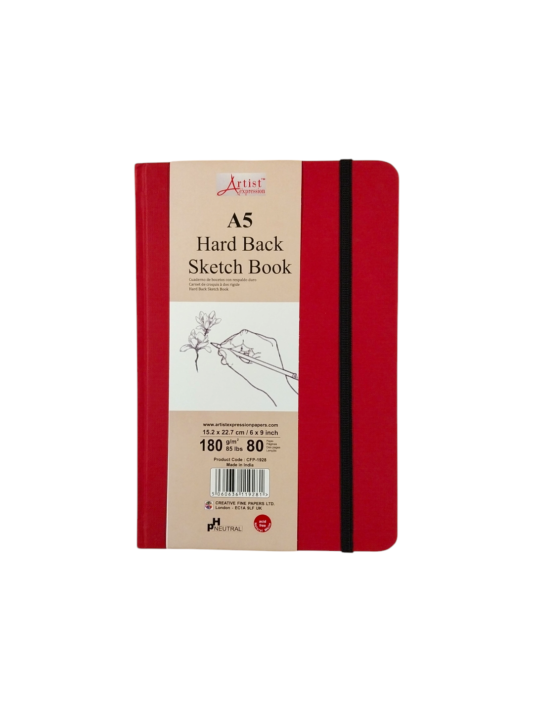 Single A5 80 Pages Hard Back Portrait Sketch Book