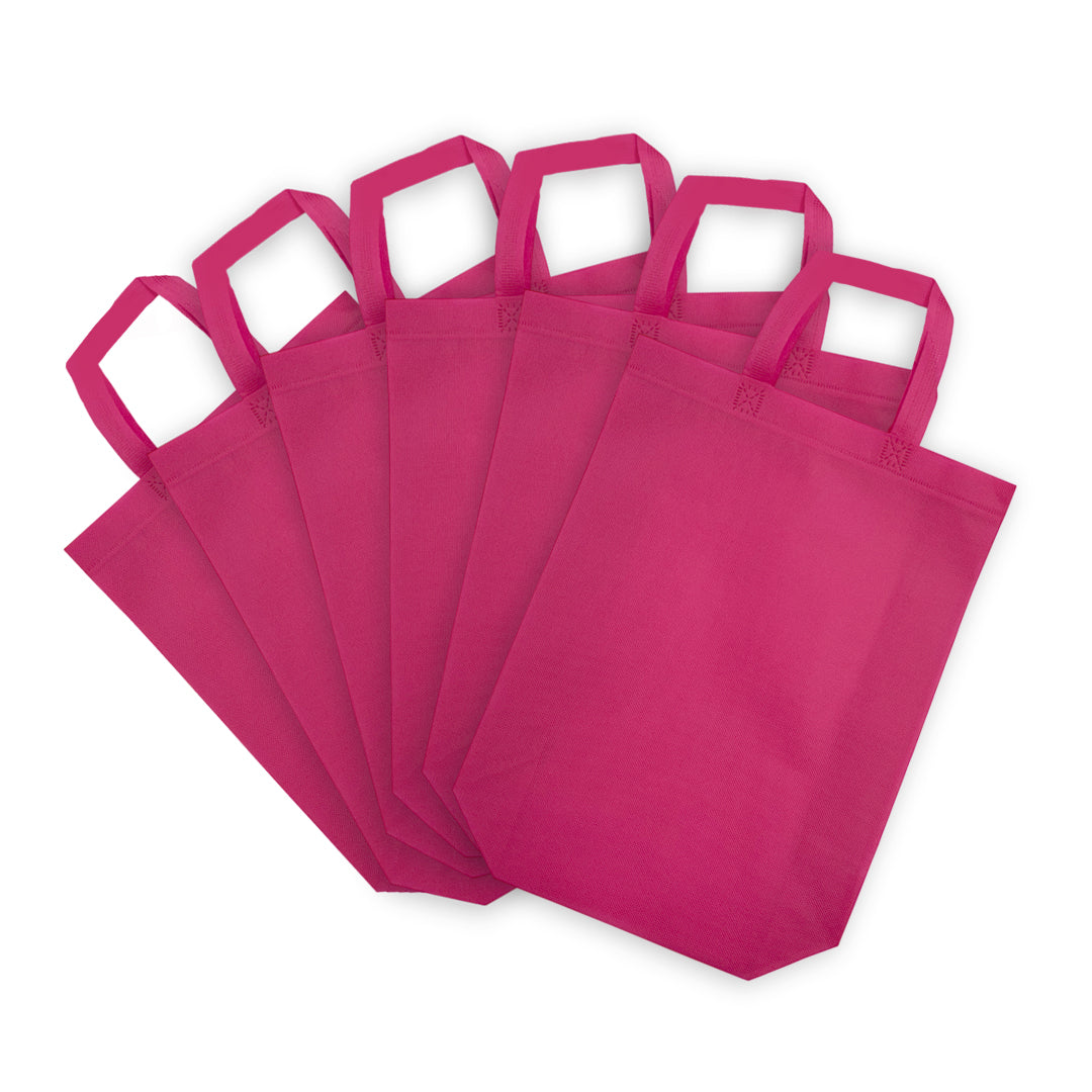 Pack of 50 Pink Coloured 30x38x10cm Non-Woven Bags with Handle