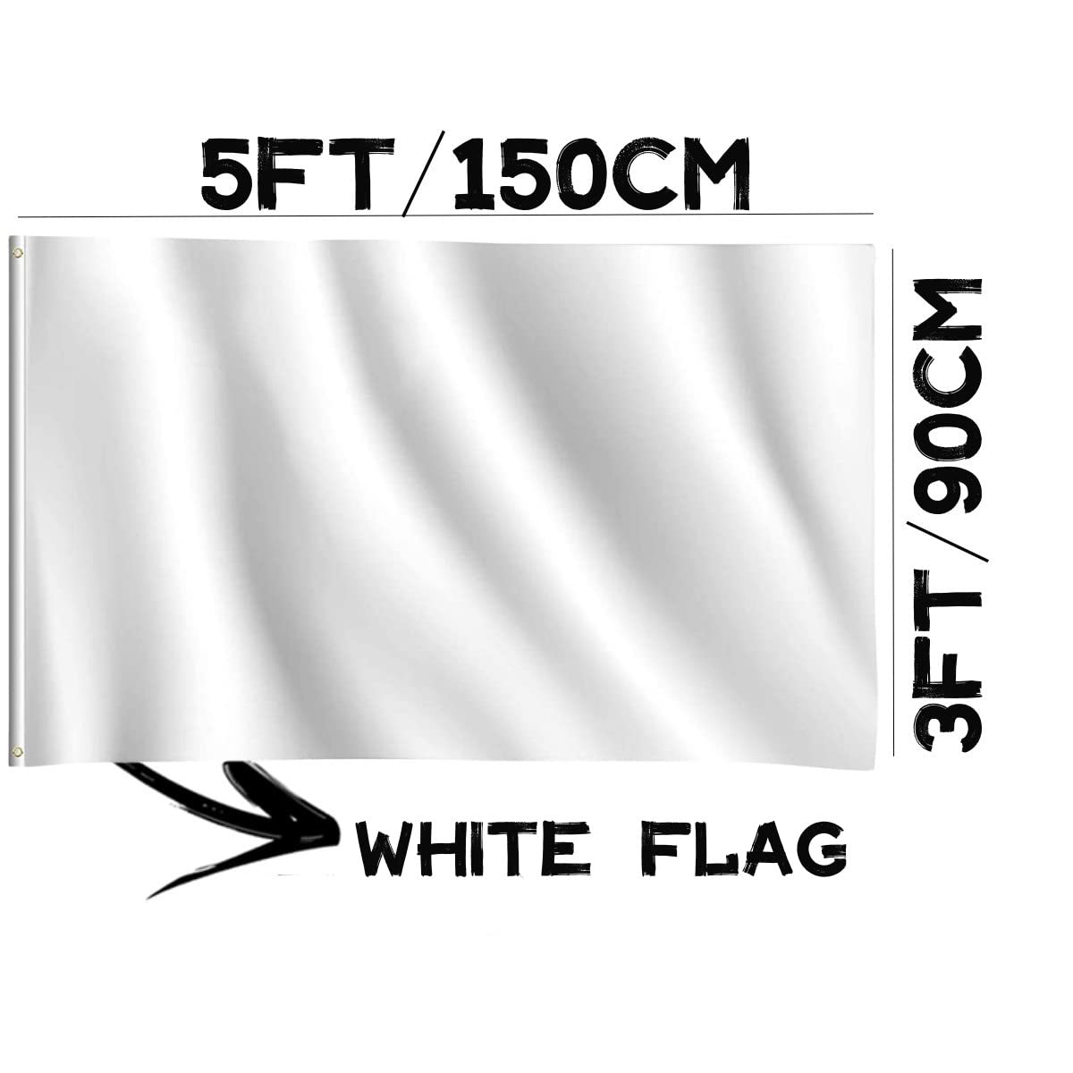 Plain White Flag 5ft x 3ft
