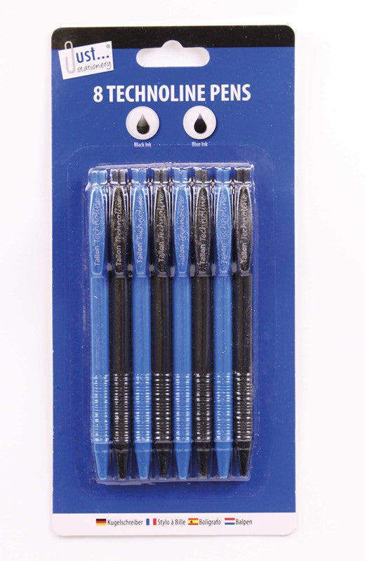 Pack of 8 Technoline Ballpoint Pens