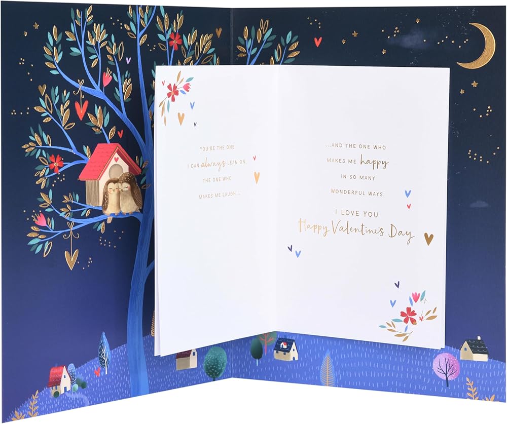 Owls on Moon Design Husband Valentine's Day Card