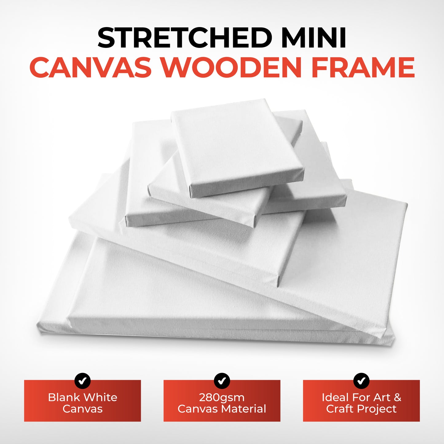 25x25cm Stretched Mini Canvas 280gsm