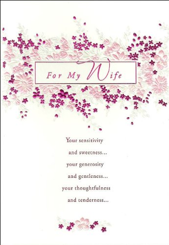 For My Wife Embossed Floral Design Mother's Day Card