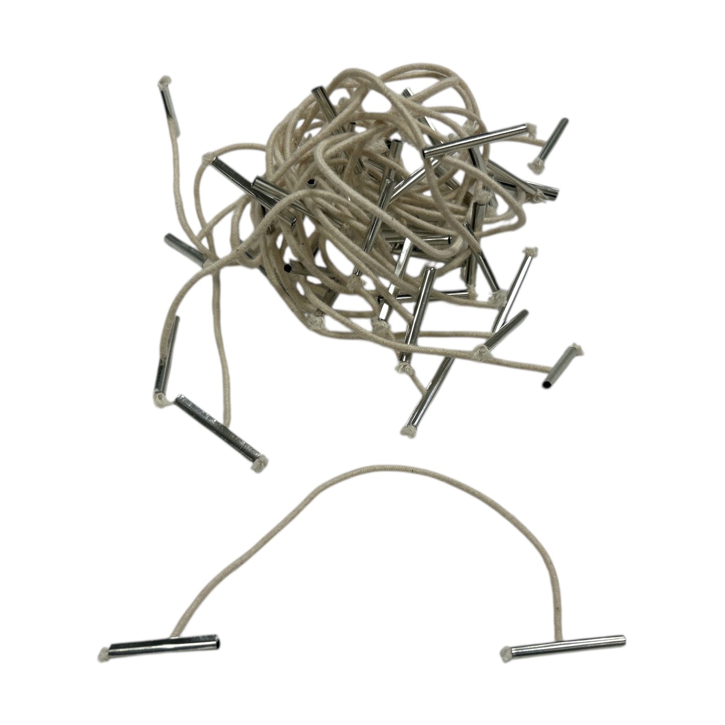 Pack of 100 Elastic White 102mm Metal End Treasury Tags