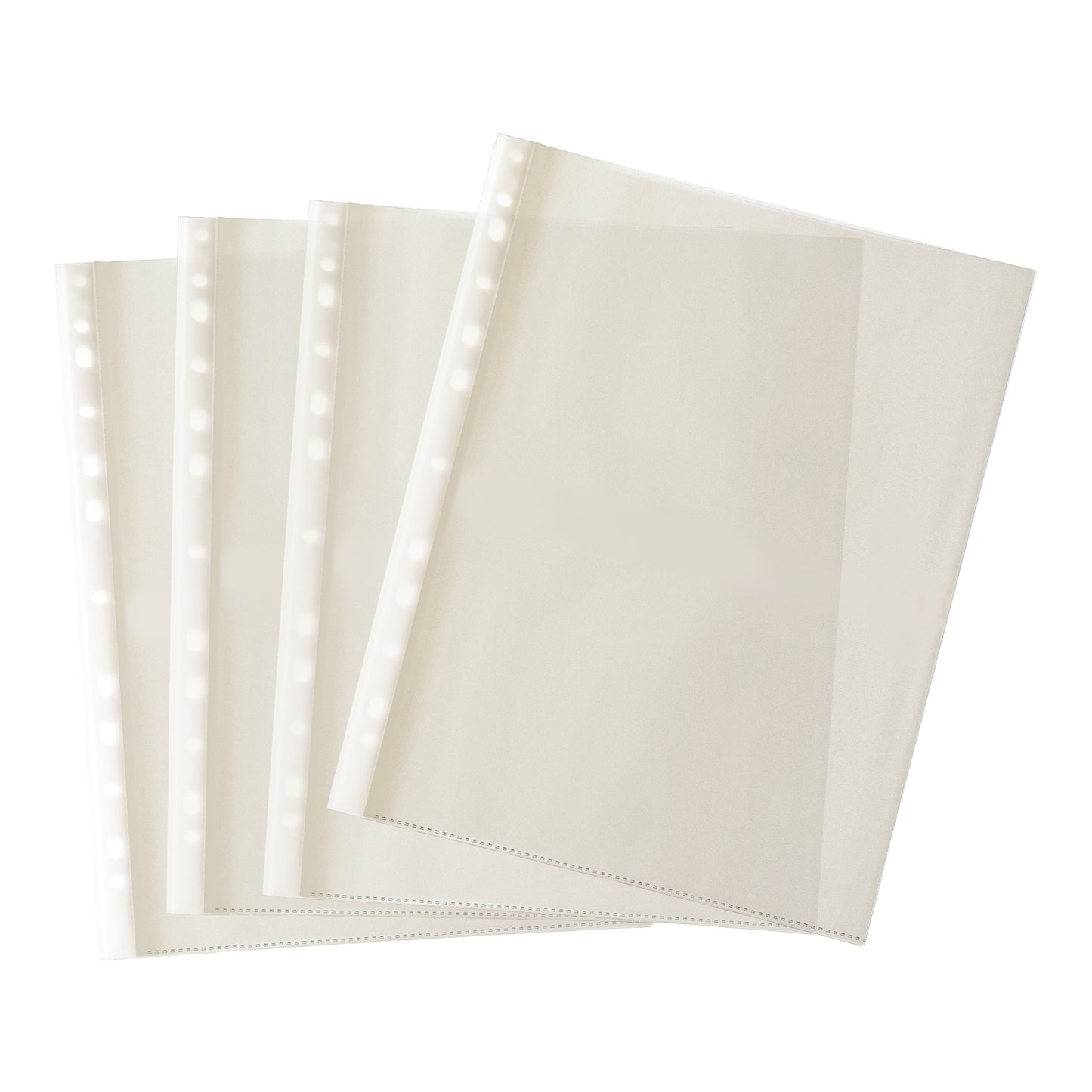 Pack of 100 A4 Glass Clear Punched Pockets by Janrax