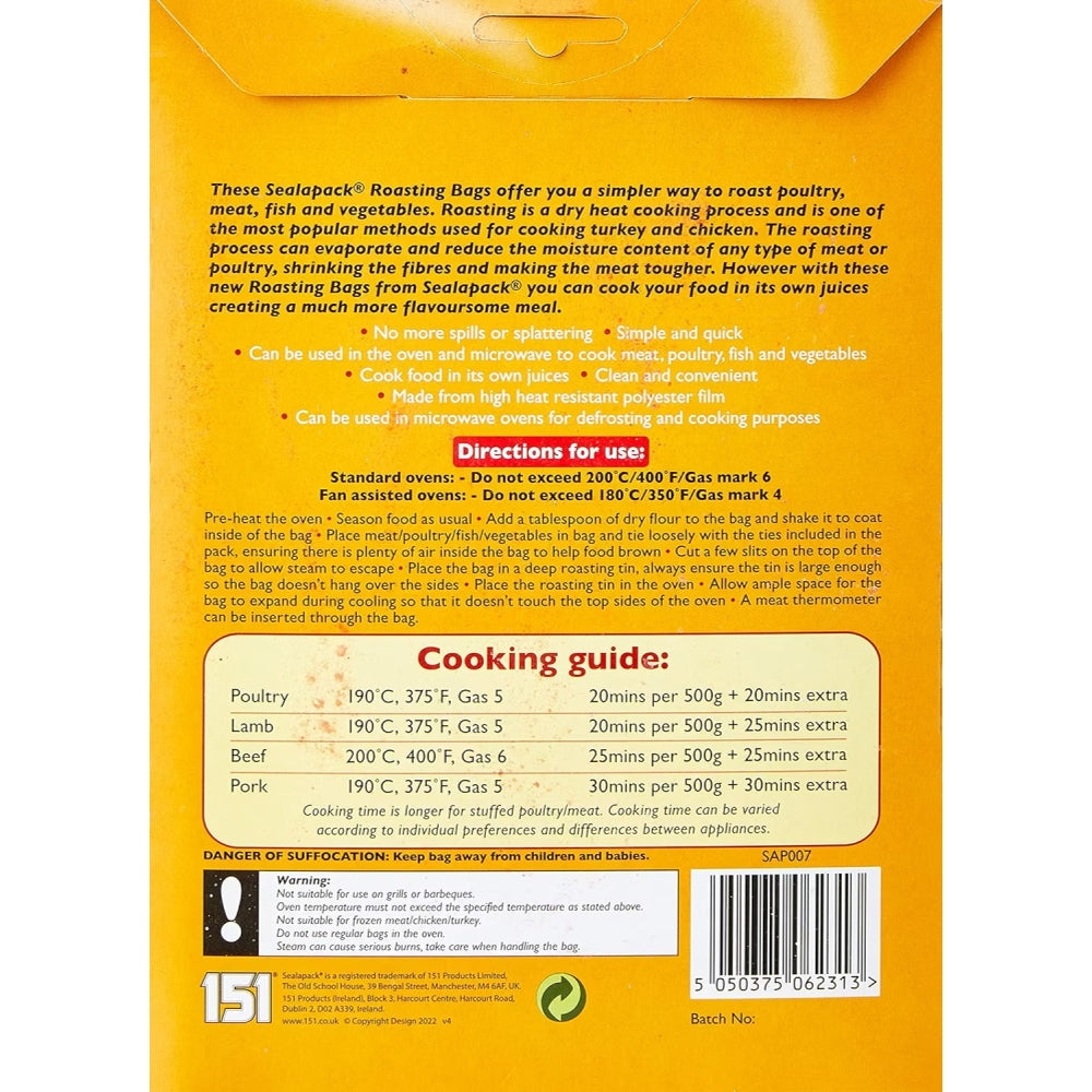 Pack of 48 Roasting Bags 25cm x 38cm