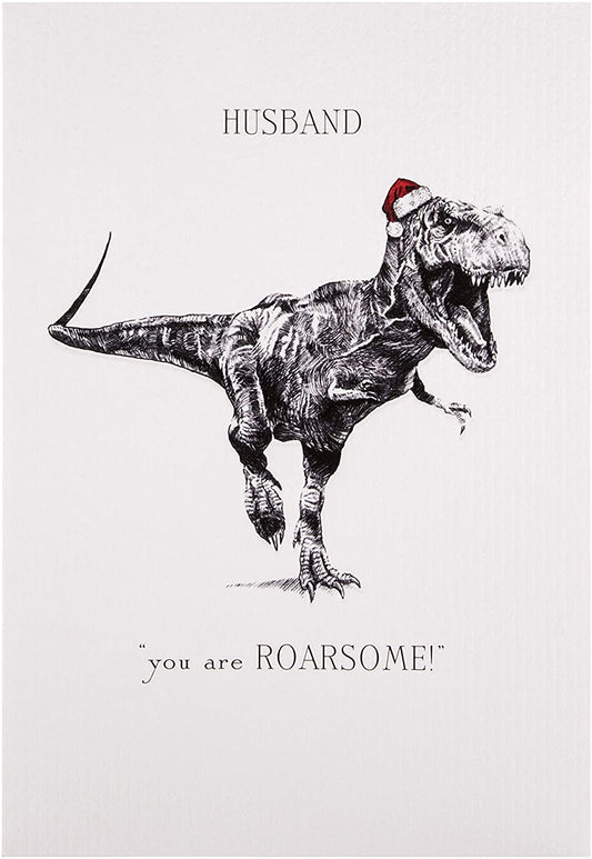 Dapper Dinosaur Design Husband Christmas Card