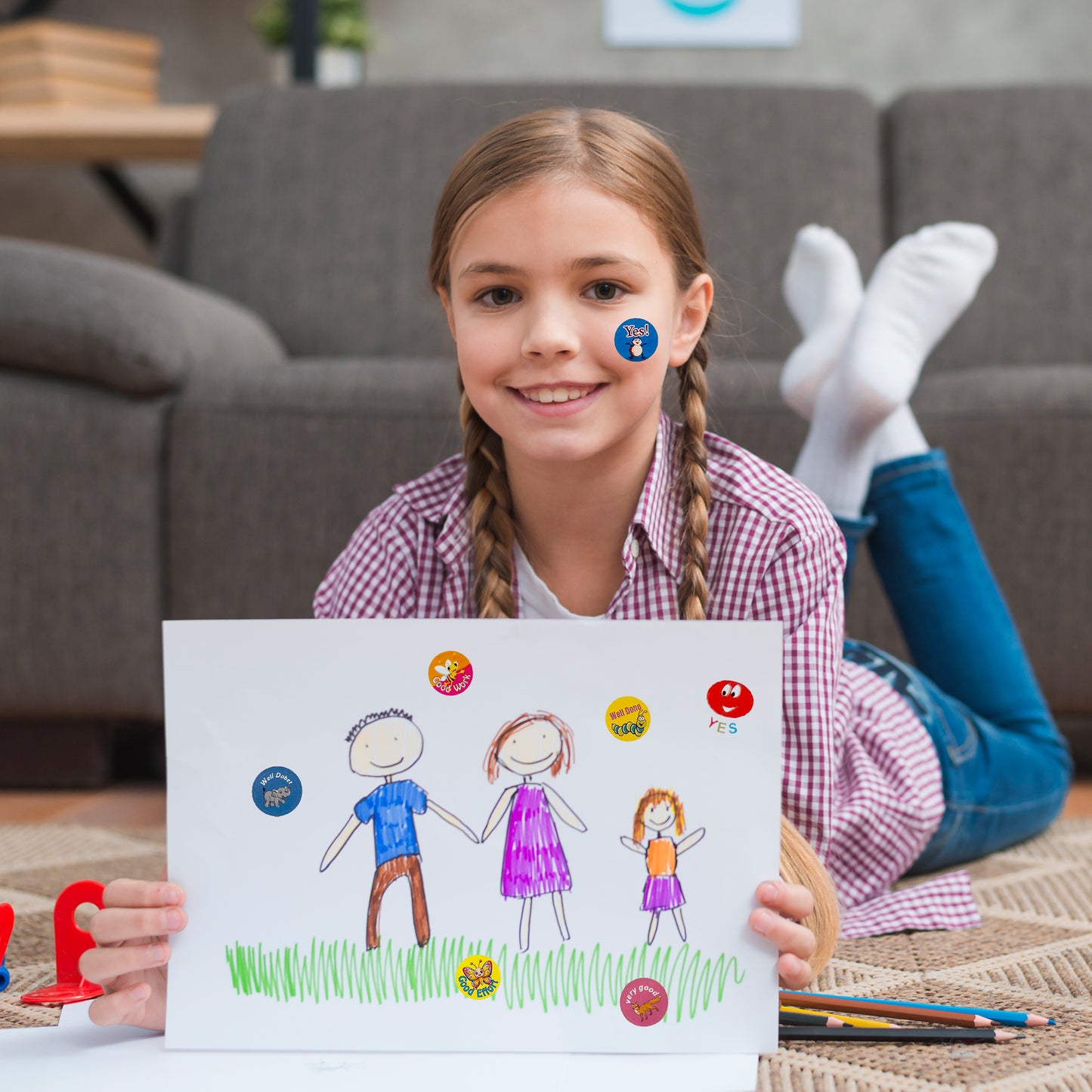 Pack of 27 Motivational Animals 24mm Round Self-Adhesive Labels