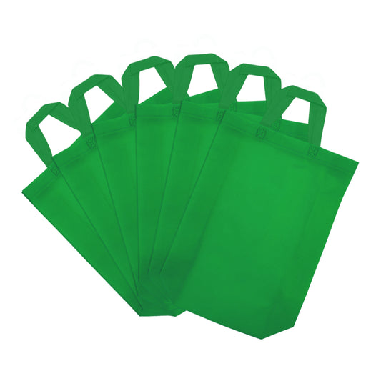 Pack of 100 Dark Green Coloured 25x35x10cm Non-Woven Bags with Handle