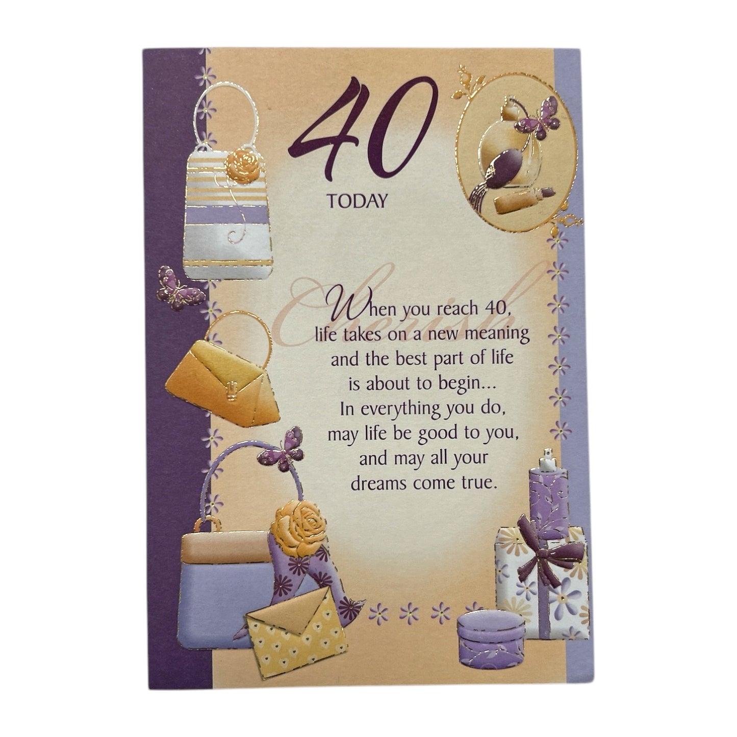 40 Today Handbags & Gifts Design Birthday Card