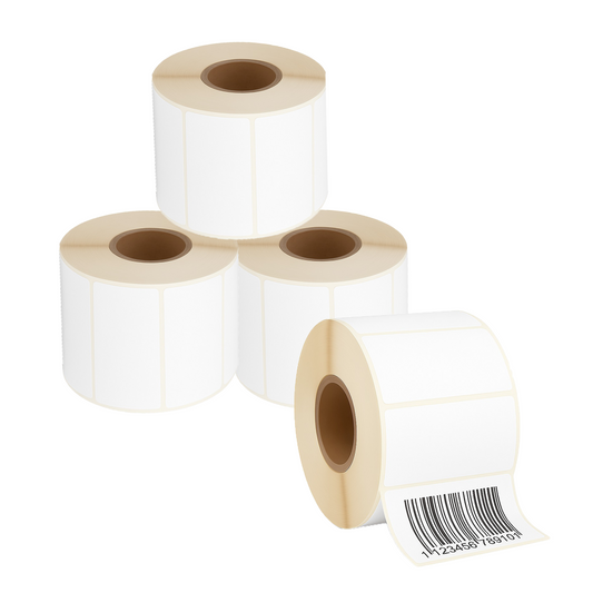 Pack of 9000 White Self Adhesive Thermal Printer Labels Roll 63.5 x 38.1mm