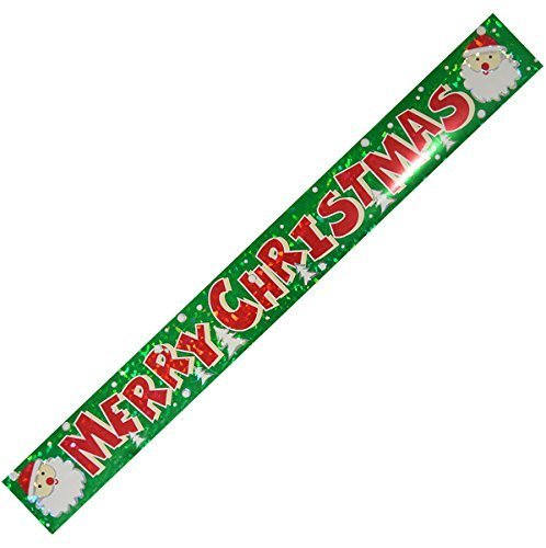 Merry Christmas Holographic Foil Banner Decoration