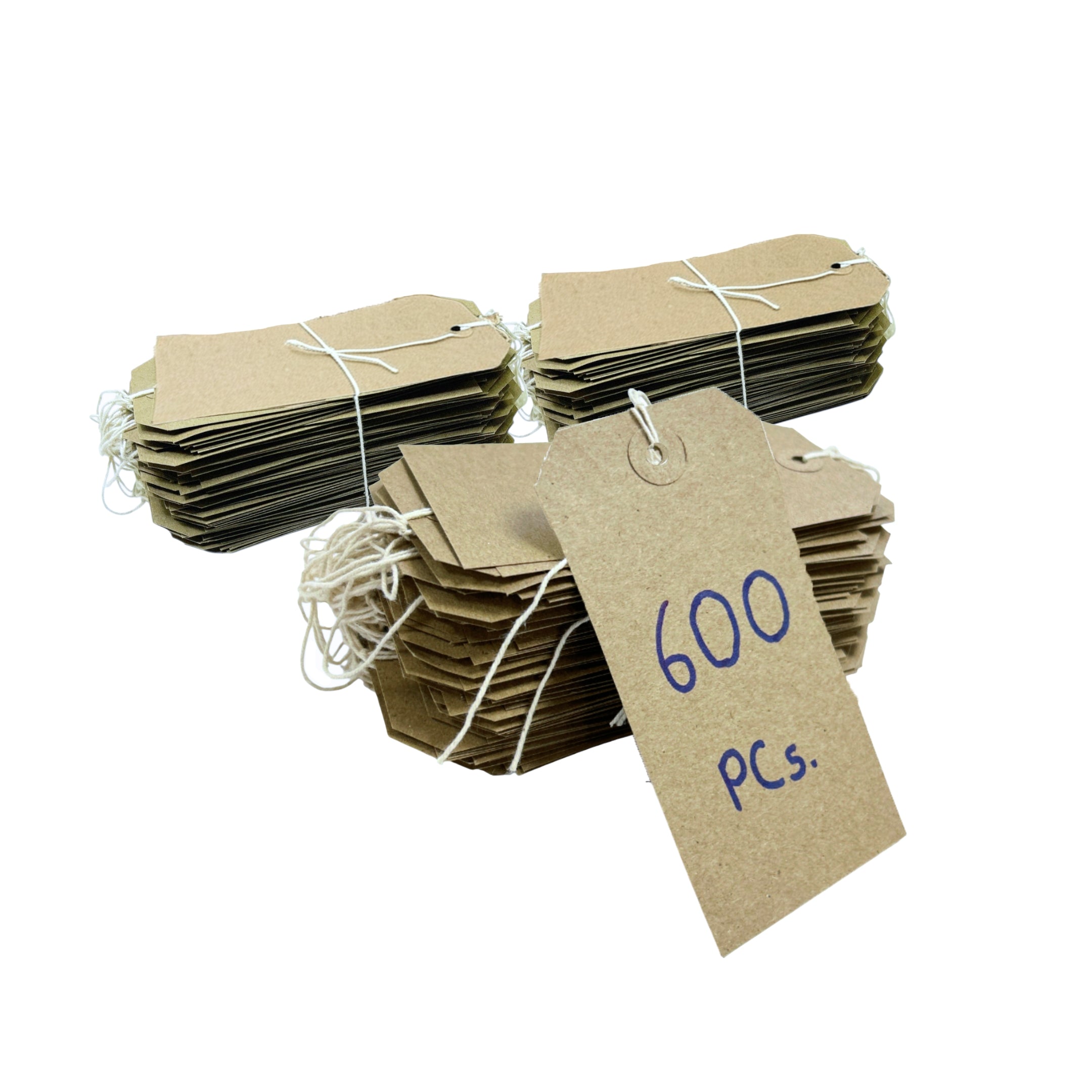 Pack of 600 Brown Buff Strung Tags 120mm x 60mm– Shop Inc