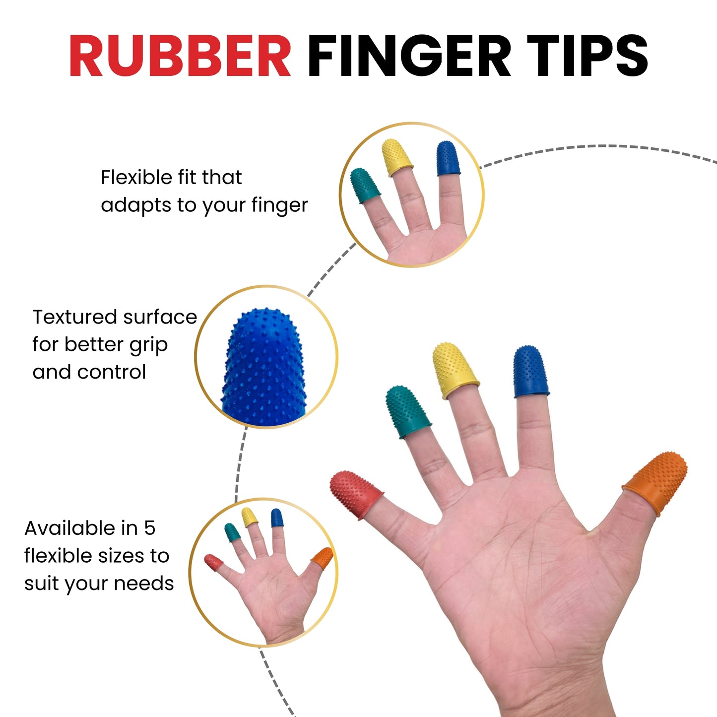 Pack of 12 Blue No.1 Rubber Thimblettes 