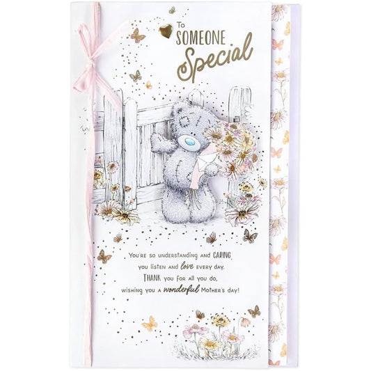 Bear With Flowers For Someone Special Luxury Handmade Mother's Day Card