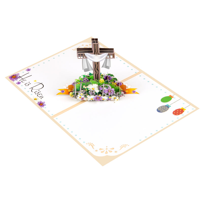 “He Is Risen” Religious Easter Pop Up Card
