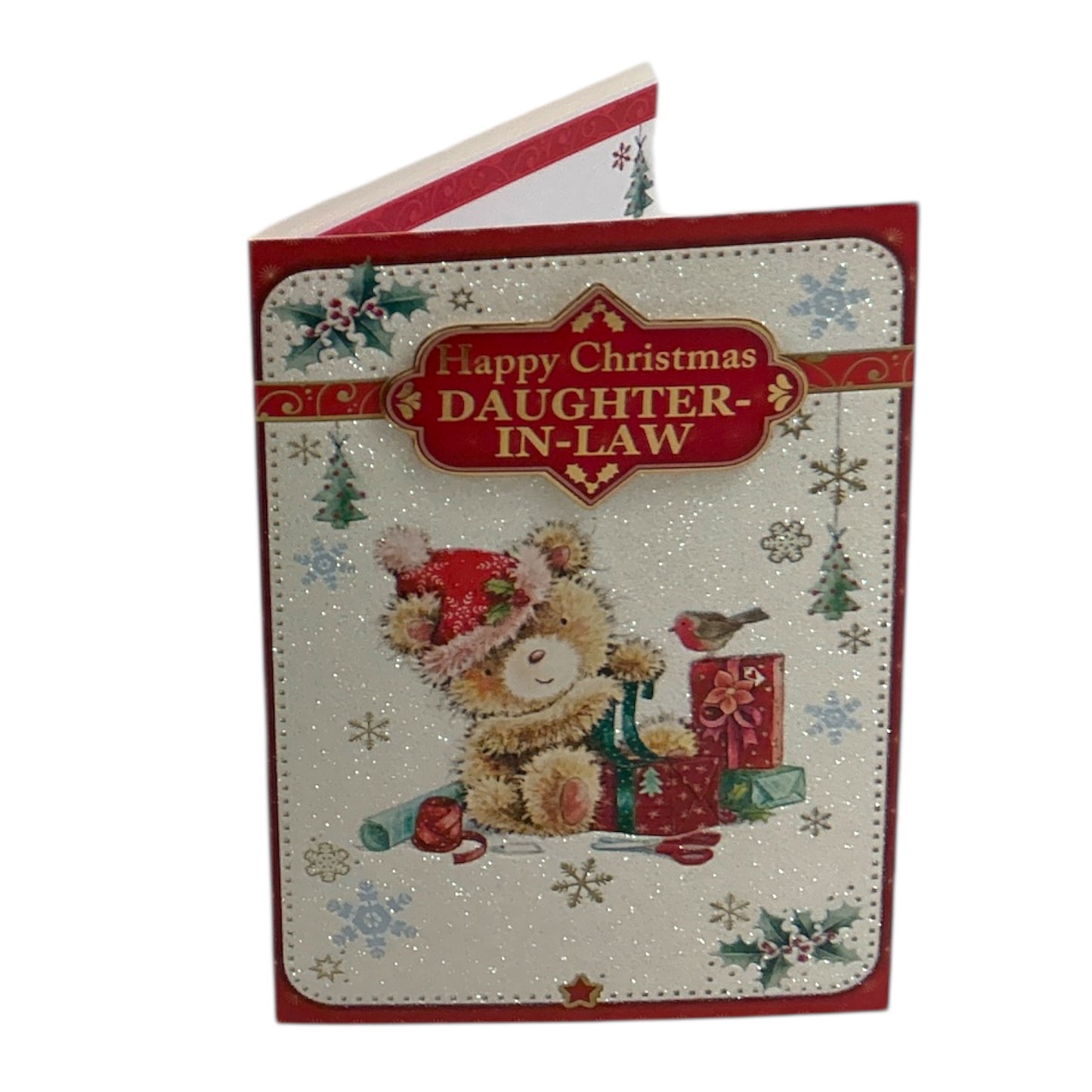 For Daughter In Law Cute Bear & Holiday Magic Christmas Card