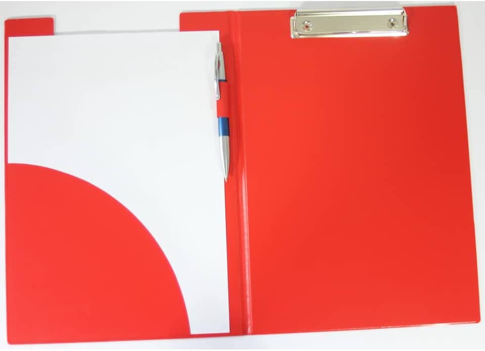Foolscap Red PVC Foldover Clipboard
