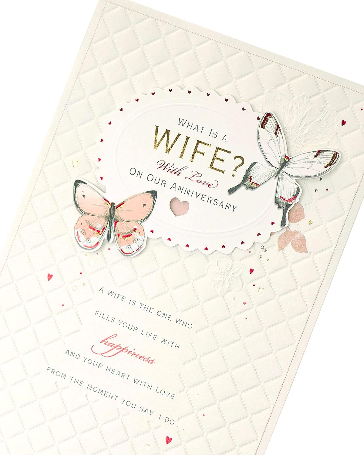 Sentimental Message Inside Wedding Day Wife Anniversary Card