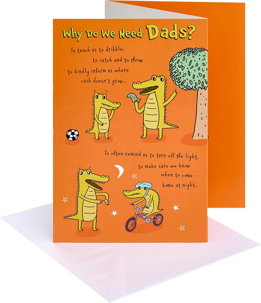 Crocodile Cartoon Design Dad Birthday Card