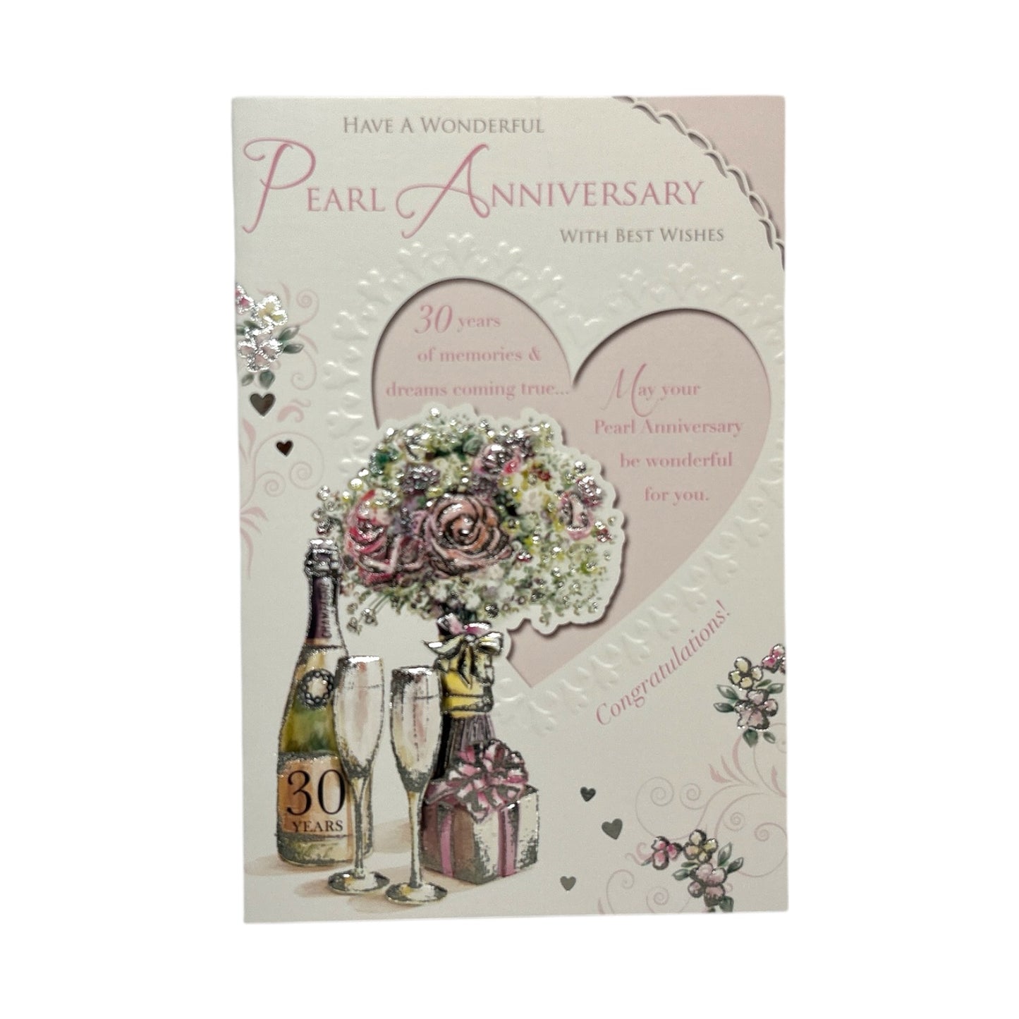 Wonderful Pearl Anniversary Traditional Celebrity Style Congratulations Card