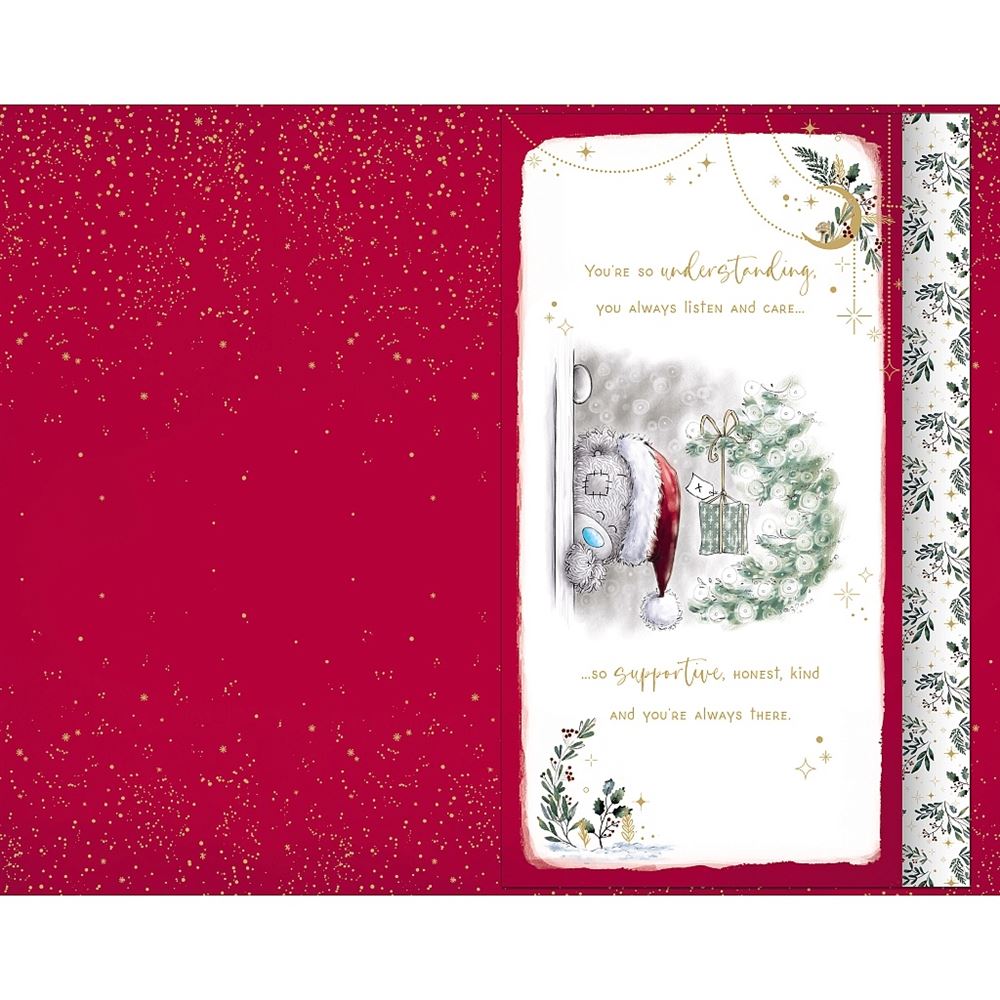 Bear At Door To An Amazing Mum Handmade Christmas Card