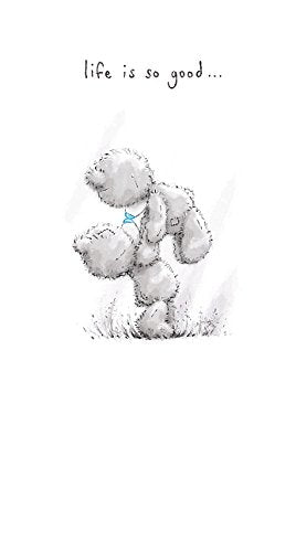 LIFE IS GOOD. Cute Me to You Bear Love Couple Whispers Greeting Card