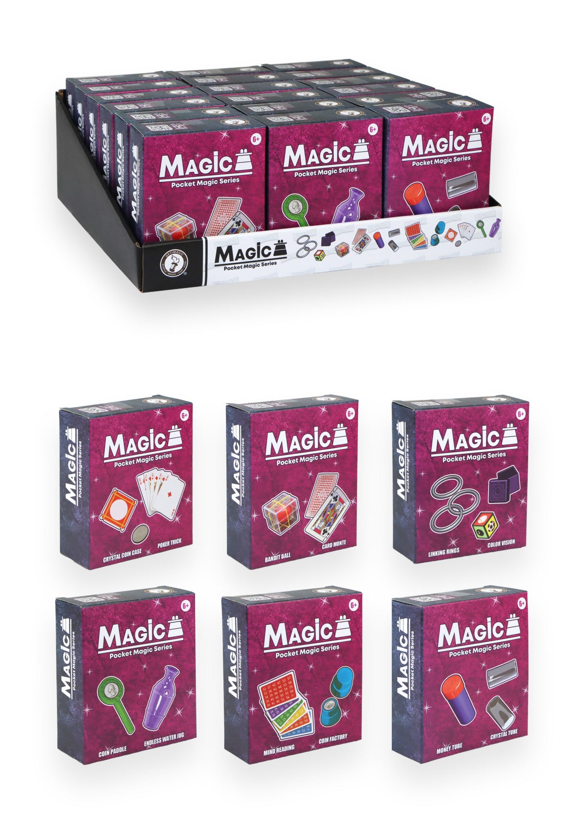 Pack of 12 Christmas Pocket Magic Sets with 3 Tricks - Party Favours Stocking Fillers