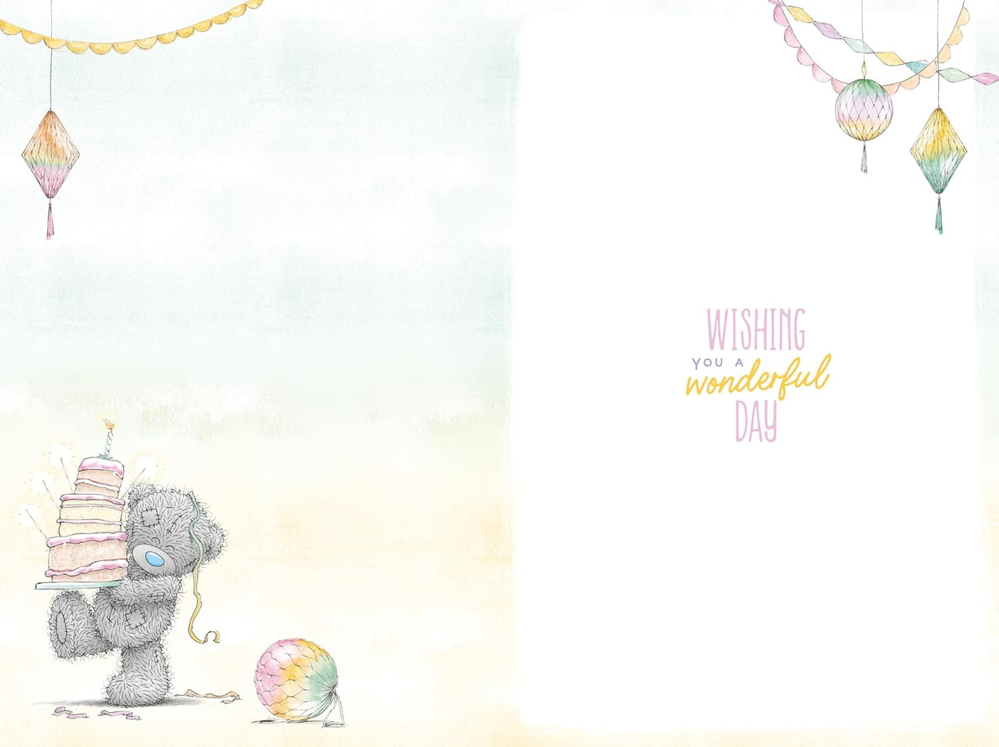 Bear Lighting Candle On Cake 50th Birthday Card