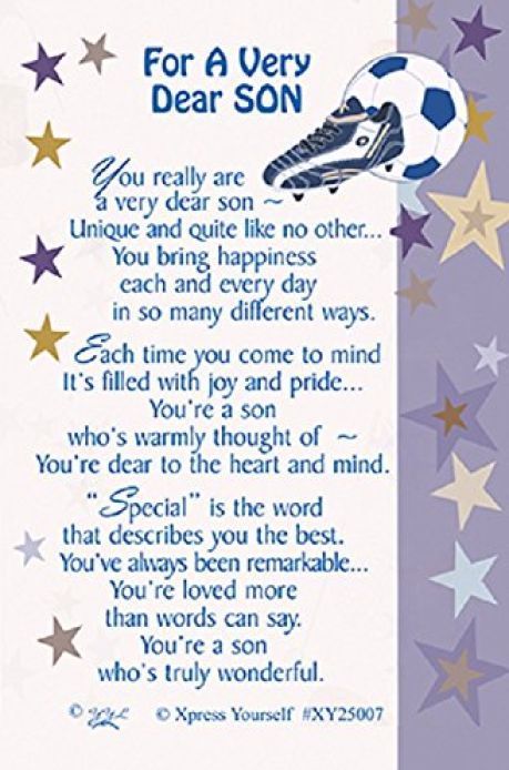 For A Very Dear Son Xpress Yourself Keepsake Wallet Purse Card