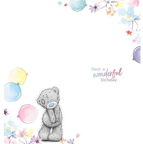 21st Birthday Card Bear Holding Cake 