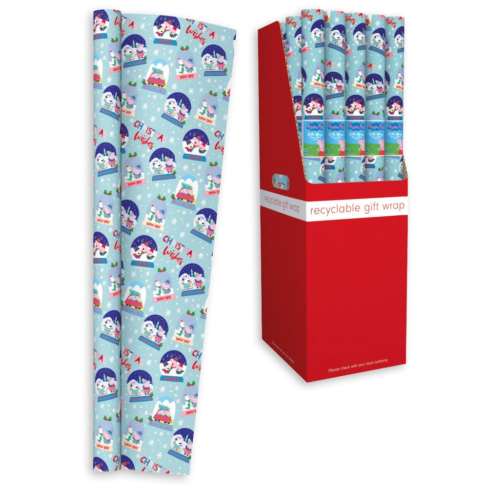 Pack of 3 Peppa Pig Christmas Wrapping Paper Rolls 2m x 69cm