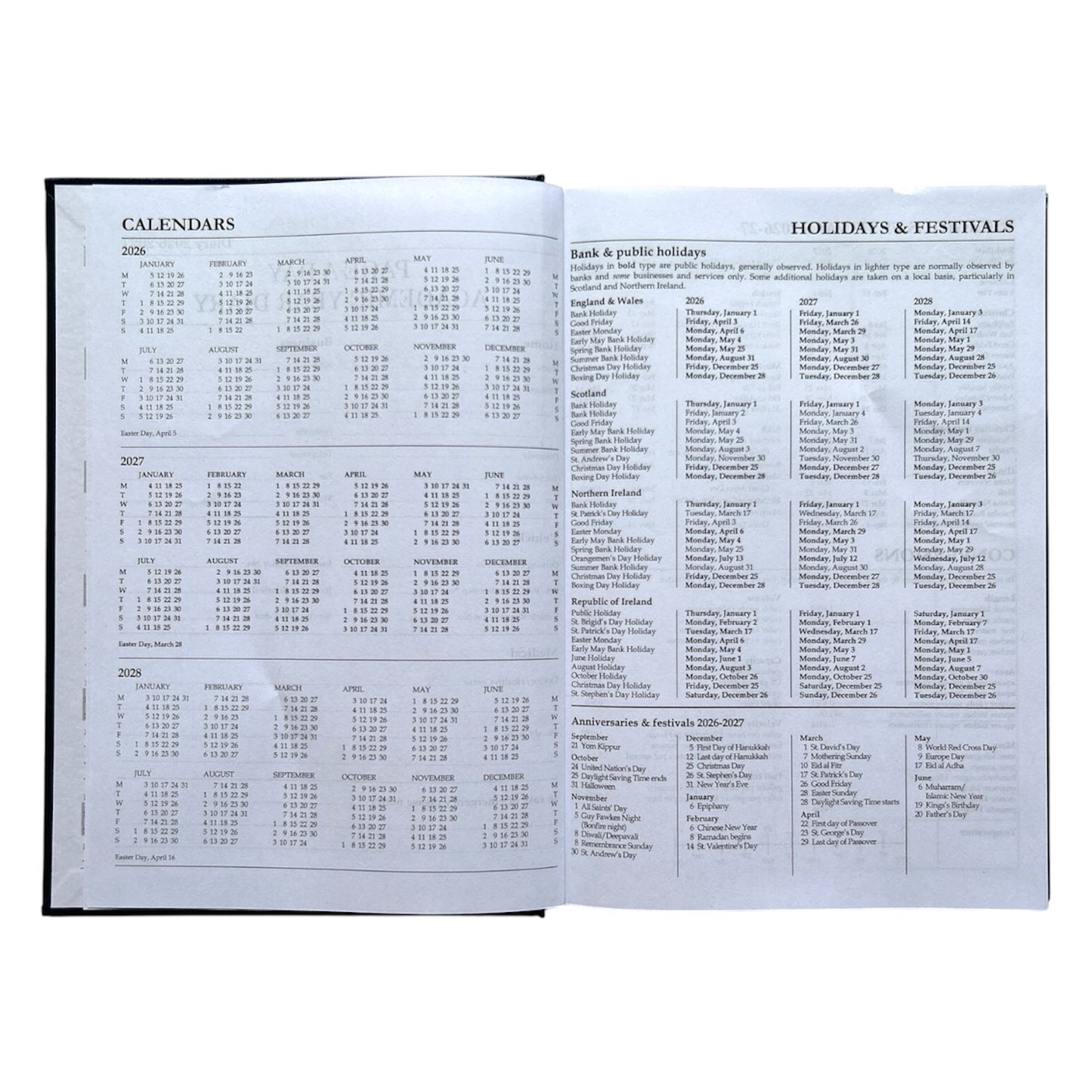 Janrax 2026-2027 A5 Day Per Page Burgundy Academic Diary