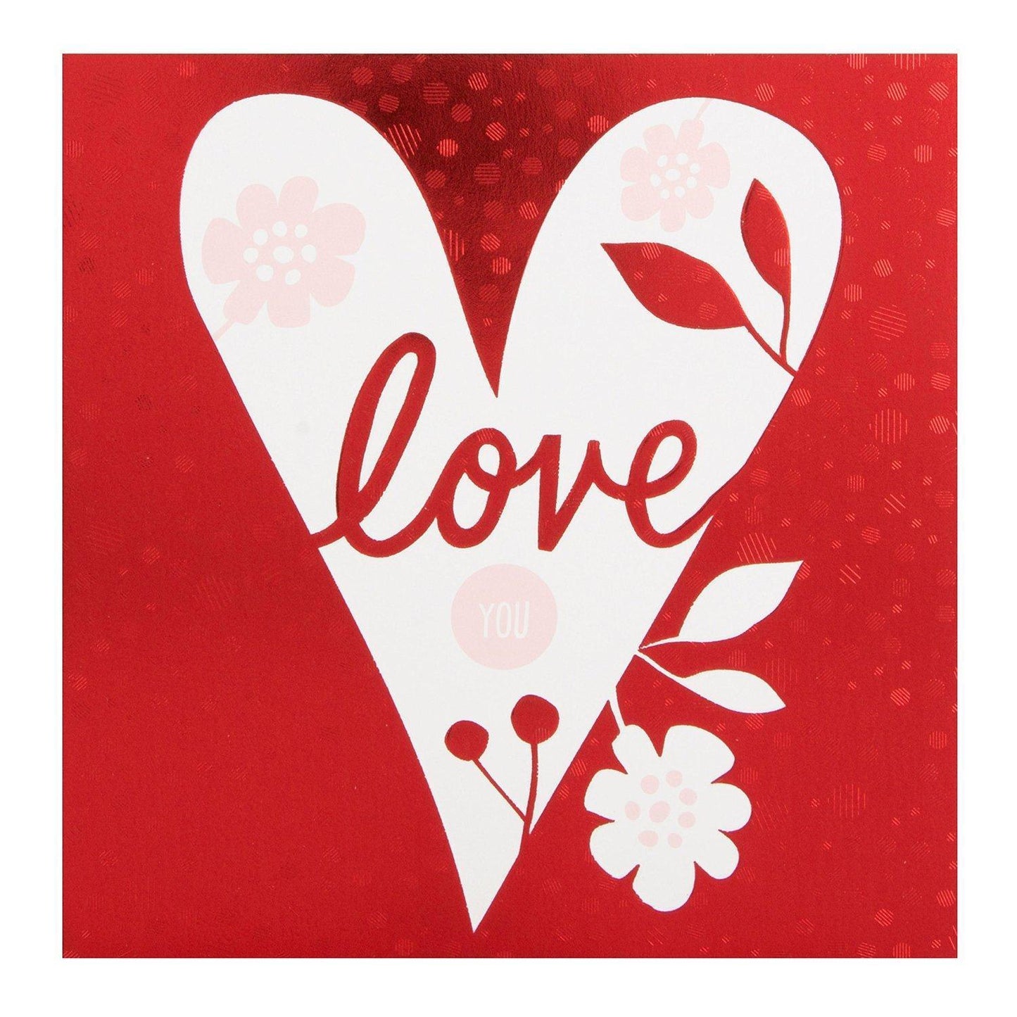 'Love You' Heart Design Beautiful Red Valentine's Day Square Card
