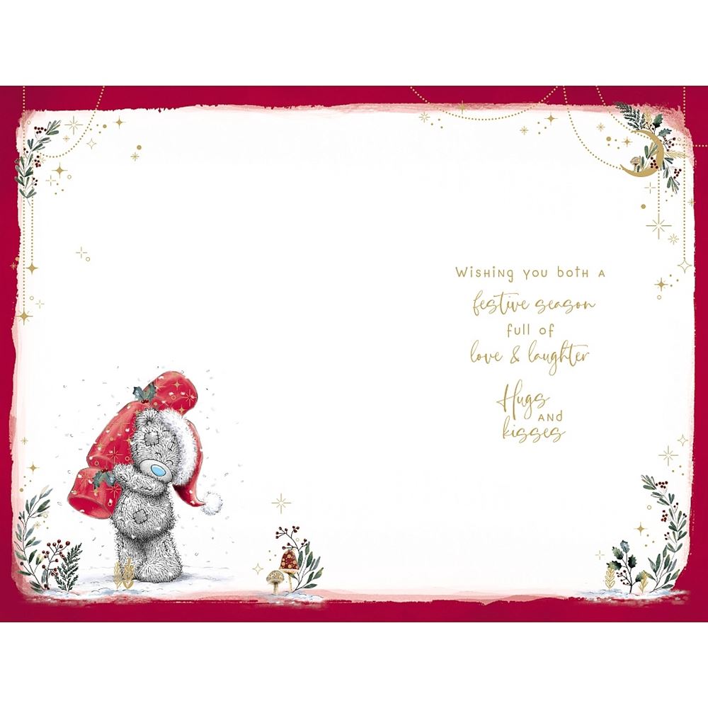 Bear With Large Cracker Nanny And Grandad Christmas Card