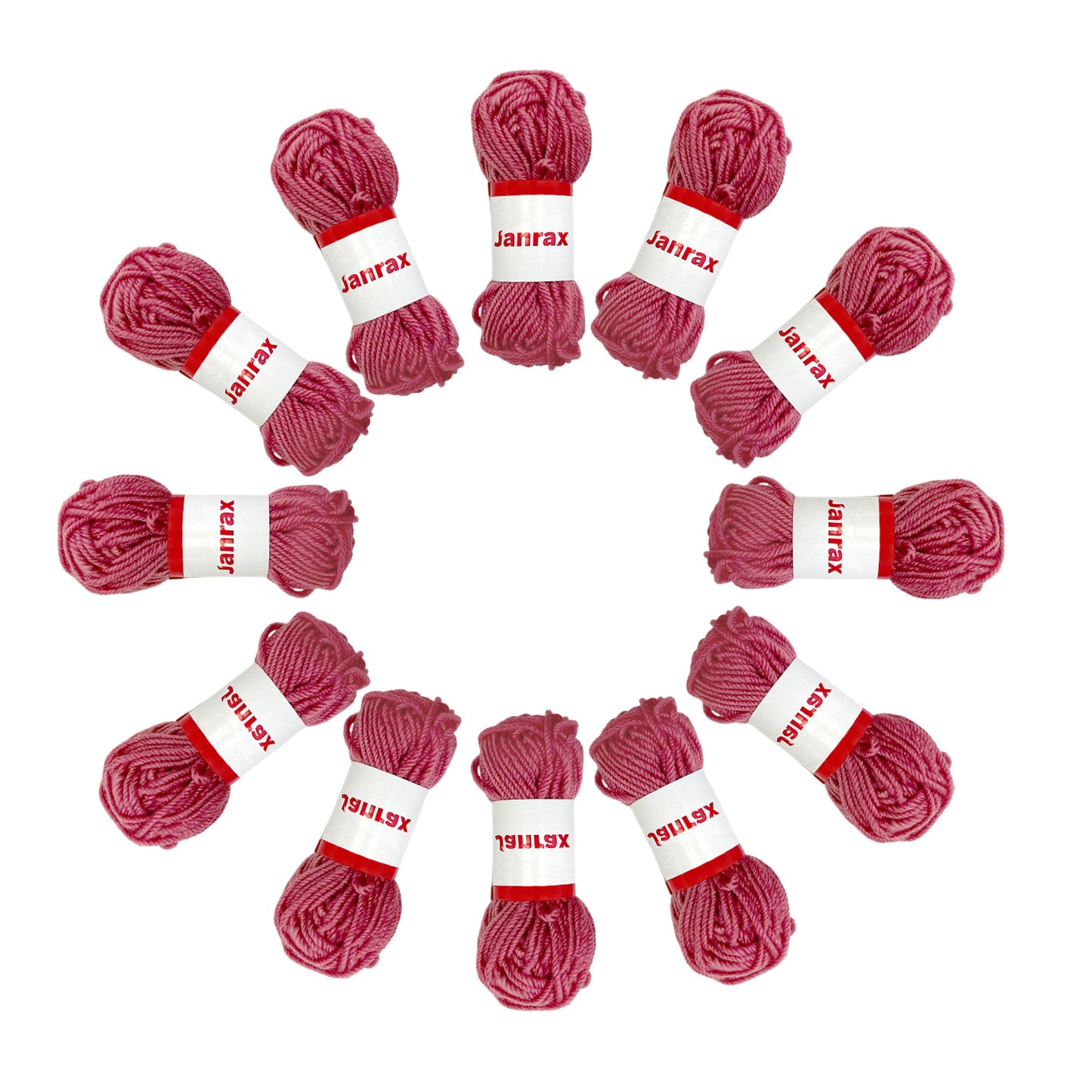 Pack of 20 Dusky Pink Acrylic Yarn Rolls – 10g each, 4 Strand 8 Ply Knitting Wool