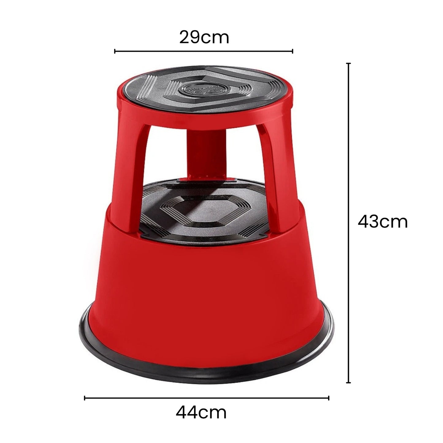 Blue Metal Rolling Kick Step Stool with 150kg Capacity