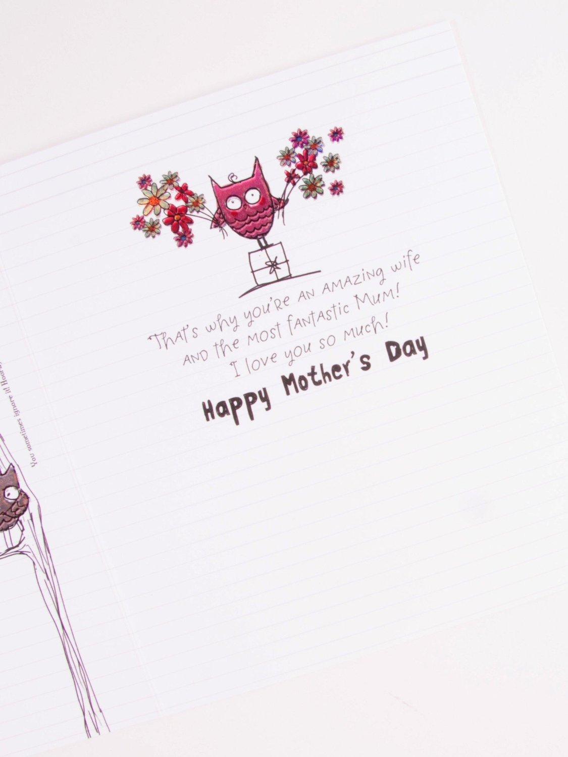 Gorgeous Wife On Mothers Day, Mother's Day Greetings Card 