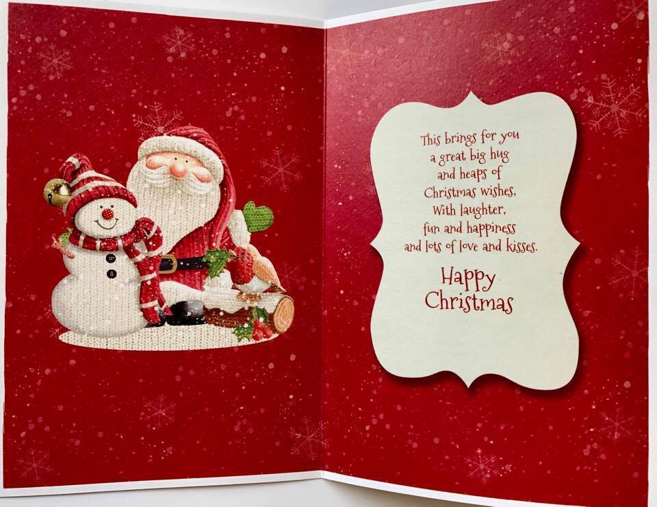 Great-Grandad Snowman & Santa Glitter Christmas Wishes Greeting Card