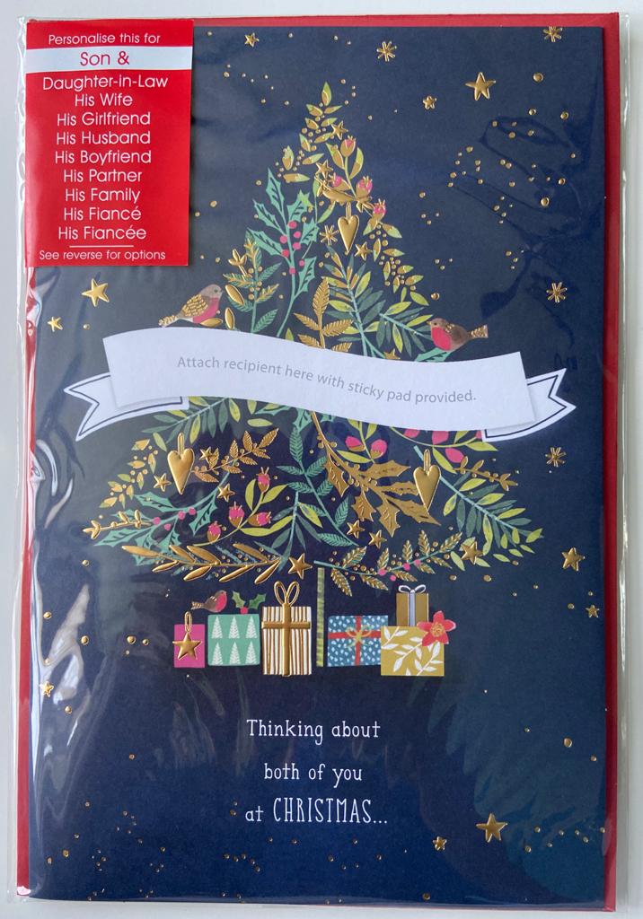 Personalised Son And Multi Caption Daughter in law, Wife, Girlfriend, Fiancee Christmas Card