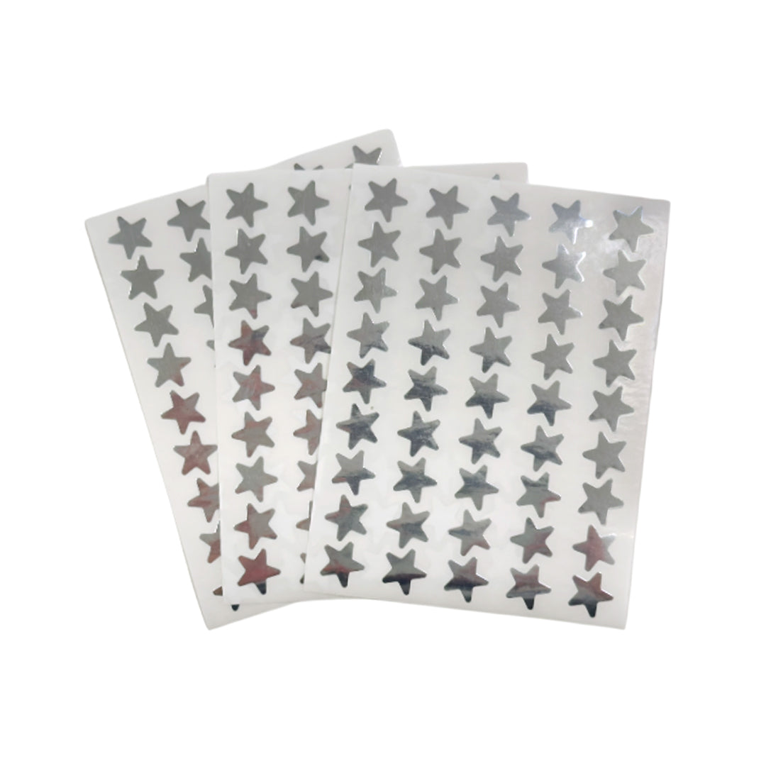 Pack of 1080 Silver 15mm Self-Adhesive Shiny Stars