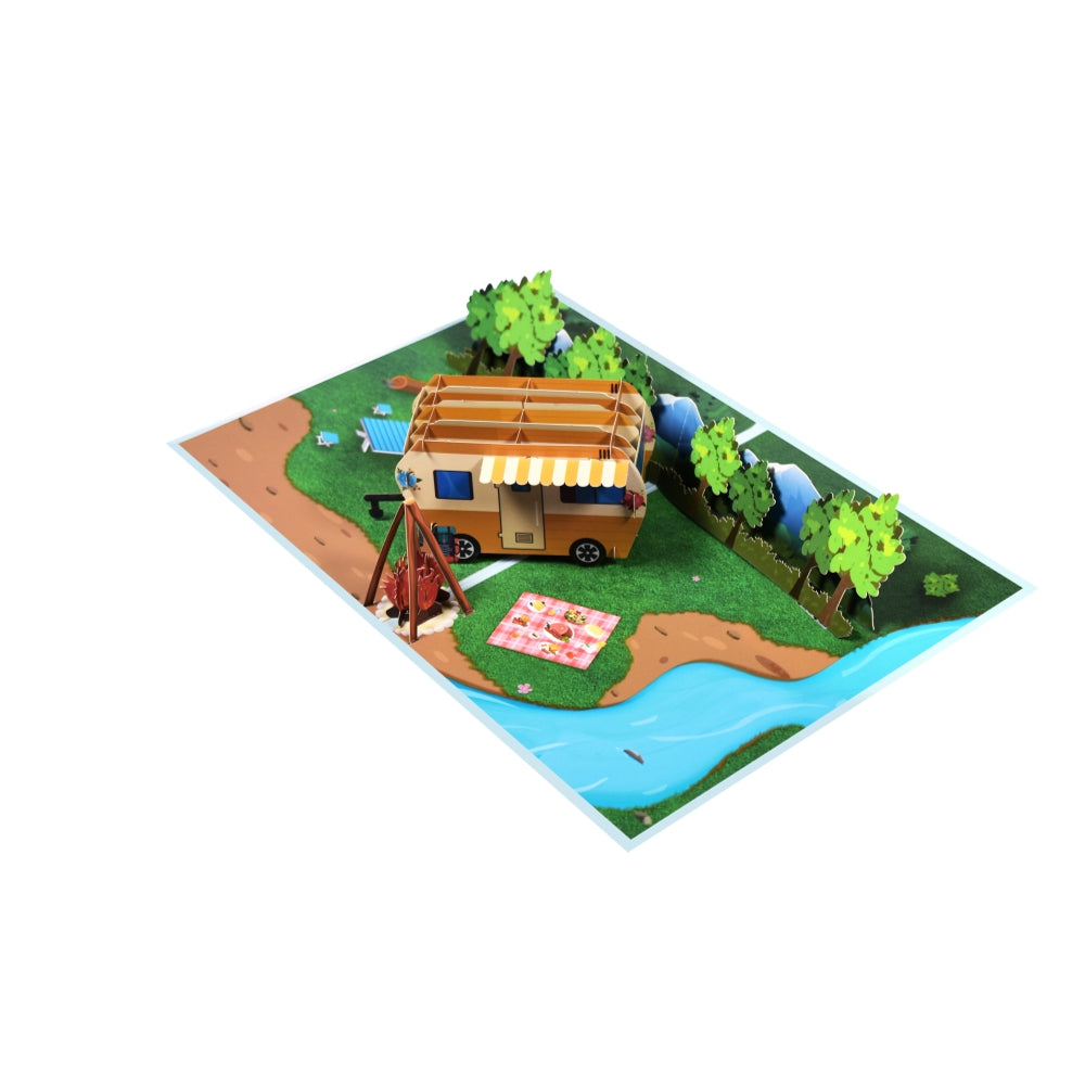 Camping Scene 3D Pop Up Greeting Card