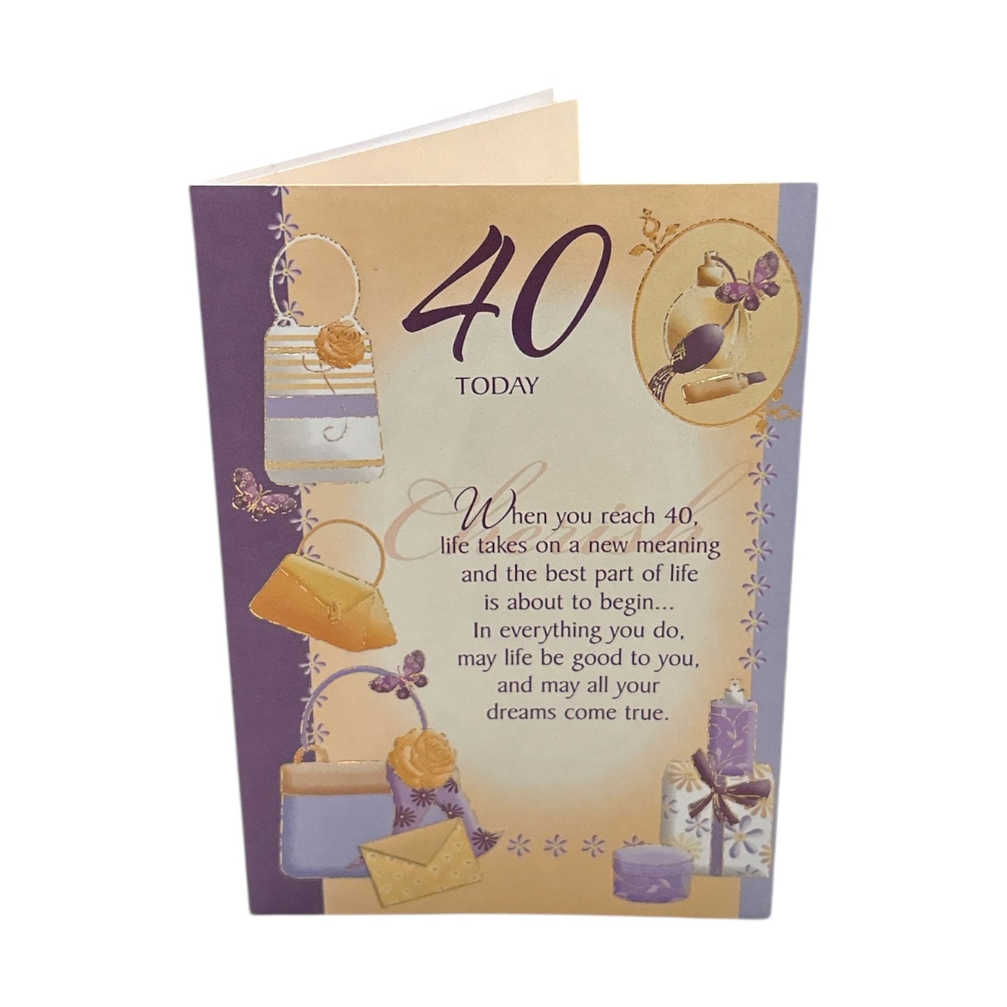 40 Today Handbags & Gifts Design Birthday Card