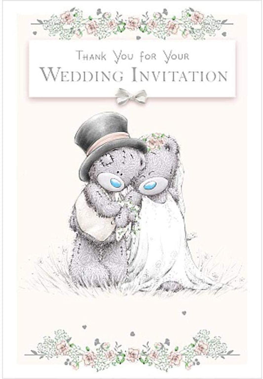 Me To You Bear Wedding Thank You Invitation Card 