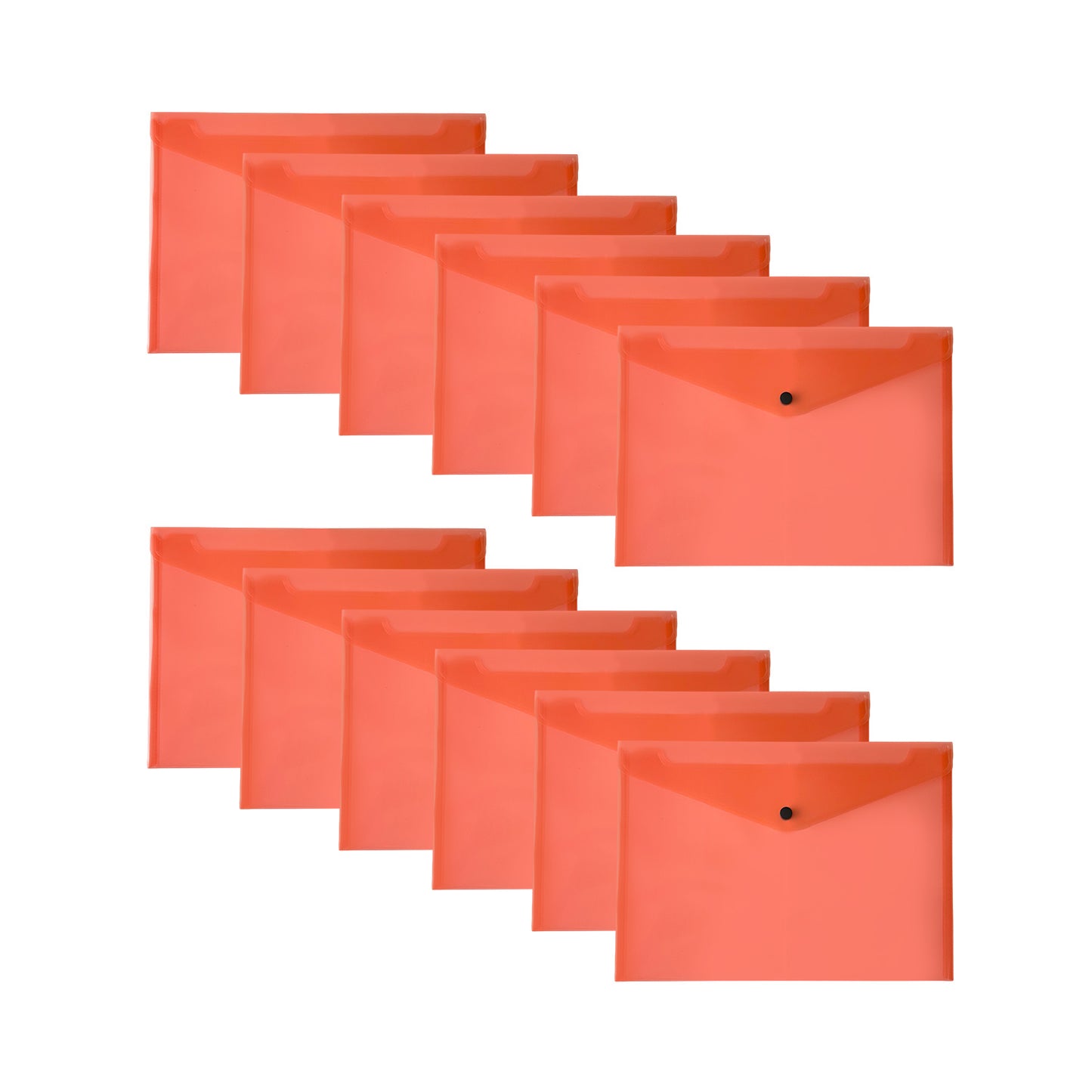 Pack of 12 Janrax A4 Red Document Wallets - Button Stud Folder