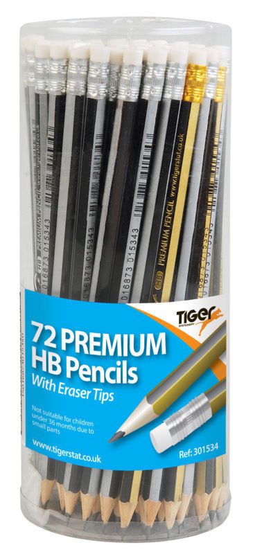 Tub of 72 HB Pencils with Eraser Tips