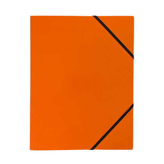 Janrax A4 Orange Laminated Card 3 Flap Folder with Elastic Closure